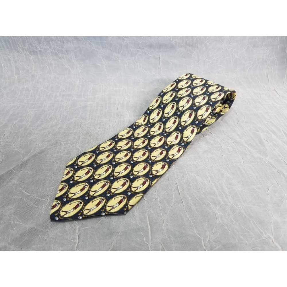 Tommy Hilfiger Necktie Men's Golf 100% Italian Silk Tie Made in USA‎ Gold